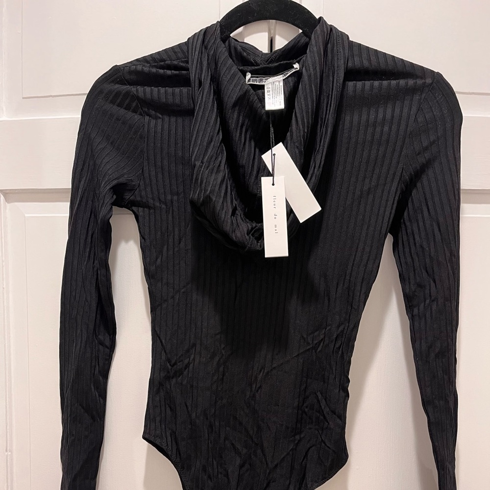 Fleur du Mal never worn ribbed knot bodysuit, Size S